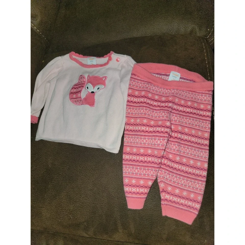 Gymboree layette line baby fox top and pants size 3 6 months